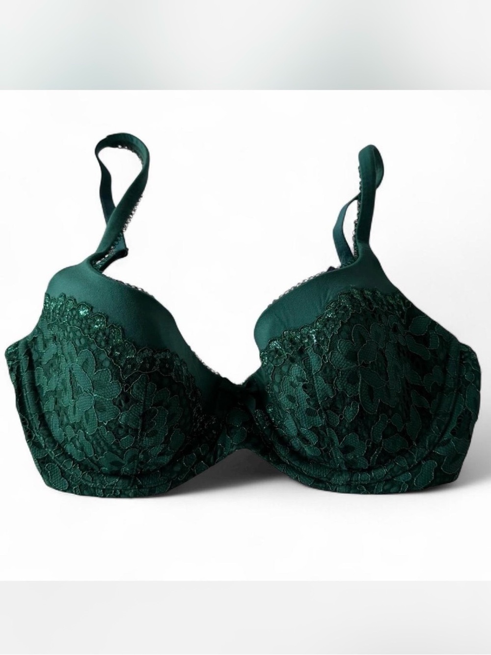 Victoria’s Secret Body by Victoria Lined Lace Demi Bra, Emerald (36B)